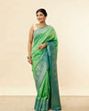 Emerald Green Zari and Stone Work Saree image number 0